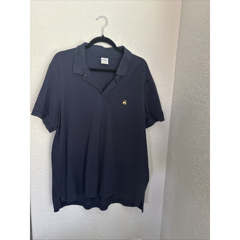 Brooks Brothers Polo Shirt Mens Size 2XL XXL Navy Blue Embroidered Logo Casual